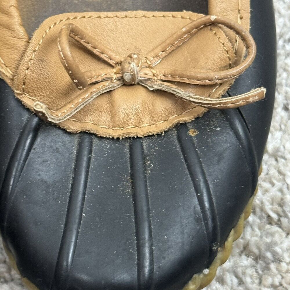 Women's Chooka Sz 6 Duck Skimmer Shoes Black Caramel Rain Loafers Rubber Flats - Picture 8 of 9